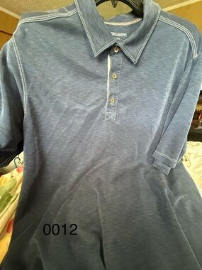 Johnston & Murphy Vintage-Style Slate Blue Polo0012